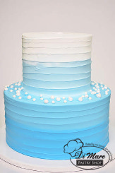 Two tier shades of blue ombre spoon design.
