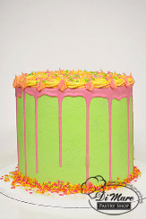 Have fun with this neon birthday cake!