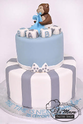 2 Tier Fondant Monkey Baby Shower Cake