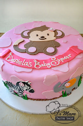 Pink Fondant Baby Shower Cake