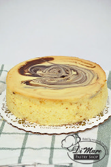 Our creamy New York style chocolate marble cheesecake