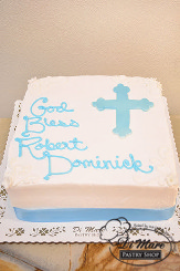 Square shaped cake accented for your Religious celebration