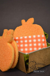 Bold and beautiful, these shortbread cookies are pumpkin shaped and decorated to please any Fall lover.