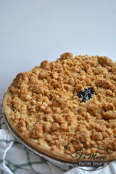 Blueberry pie base topped with crumbs, what could be better.