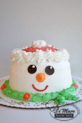 Any Frosty fan would be delighted to see this buttercream frosted Snowman cake on their top! The cake inside can be chocolate or vanilla.