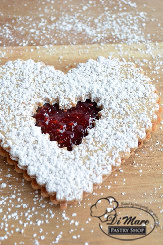 This big Linzer in the shape of a heart is just for your very own sweetheart!