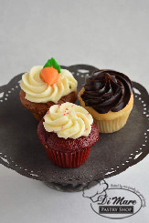 Mini Gluten-Free Cupcakes. Miniature gluten- free cupcakes, Red Velvet, Carrot Cake, Vanilla with Chocolate!