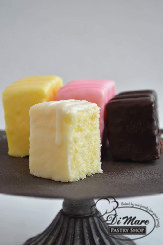 Petits Fours. Small but sweet, our Petit Fours come in Vanilla, Lemon, Raspberry or Chocolate.