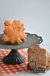 Lovely shortbread cookies covered in sanding sugar shaped as leaves or acorns.