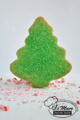 This Christmas Tree Cookie is our classic butter cookie topped with green sanding sugar.