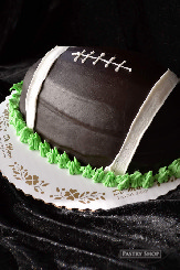 Perfect for your football fan- our football shaped cakes come in a variety of flavors and can be decorated to celebrate any team or player you&rsquo;re celebrating!