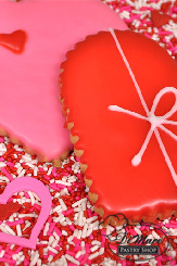 Large iced heart shaped cookies