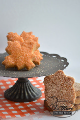 Lovely shortbread cookies covered in sanding sugar shaped as leaves or acorns.