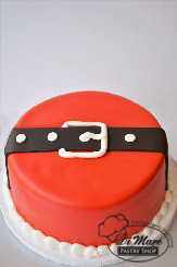 A clever little fondant cake to make you smile. Santa&rsquo;s belt! Ho ho ho!