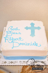 Square shaped cake accented for your Religious celebration