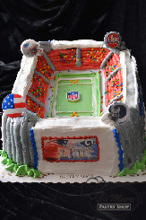 Wow your guests with this incredible stadium shaped caked! We can decorate this stadium to fit your party needs!