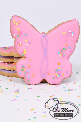 Large iced butterfly cookie